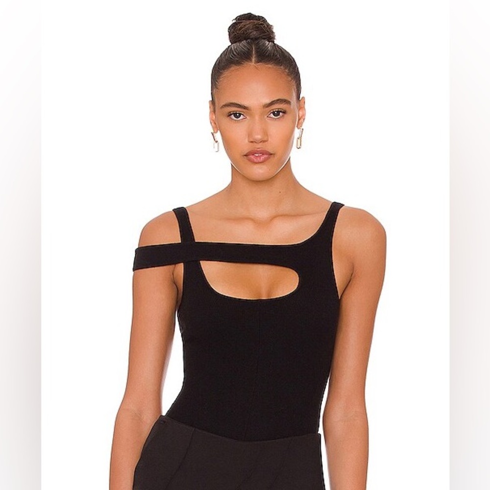 NWT Black Asymmetric Bodysuit